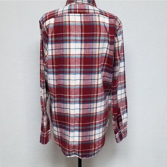 VINTAGE 1980s Levi's Red Soft Flannel Button Down Western Hipster Oxford Shirt - Picture 11 of 15